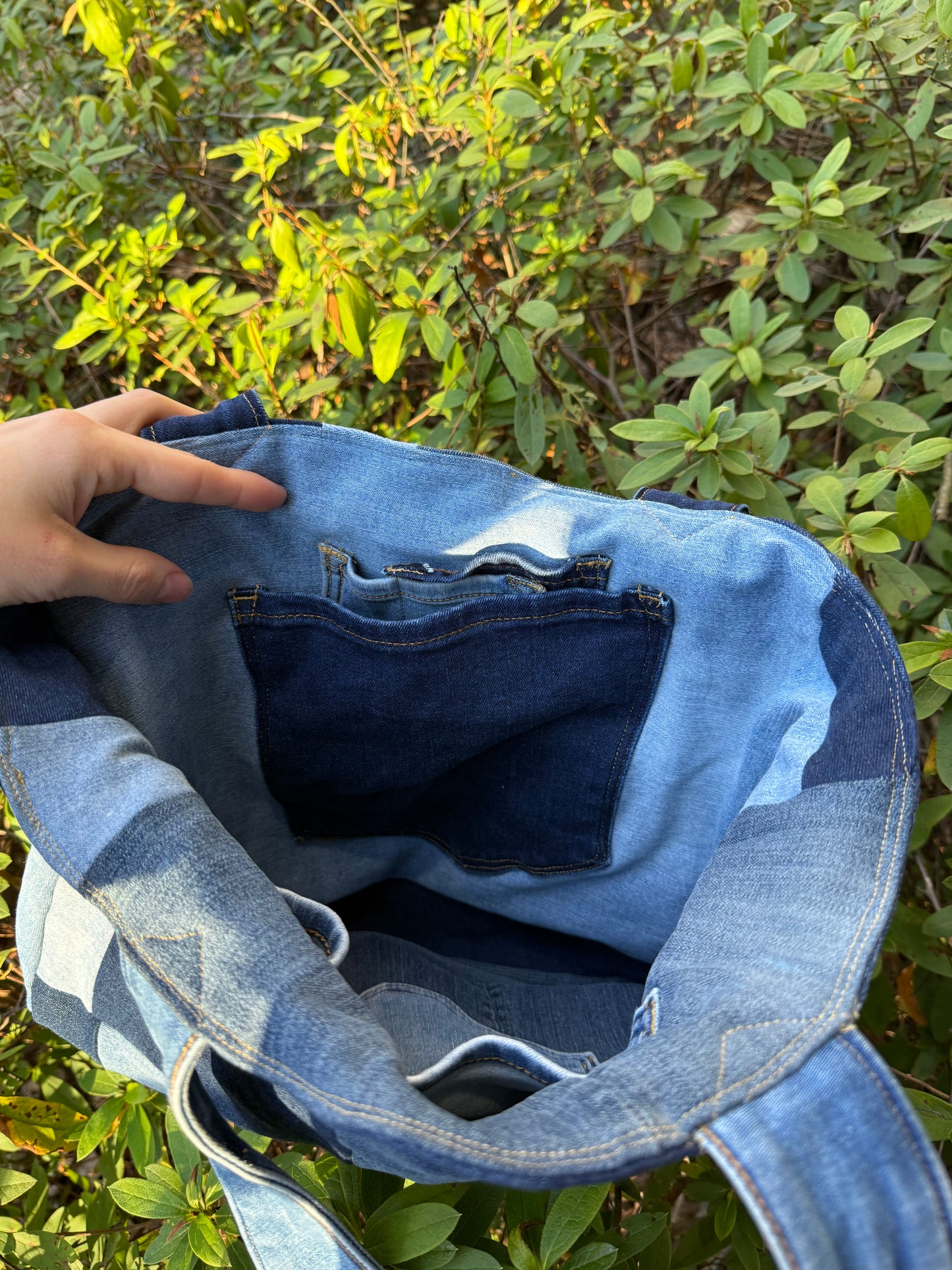 Multi Thrifted Denim Bag