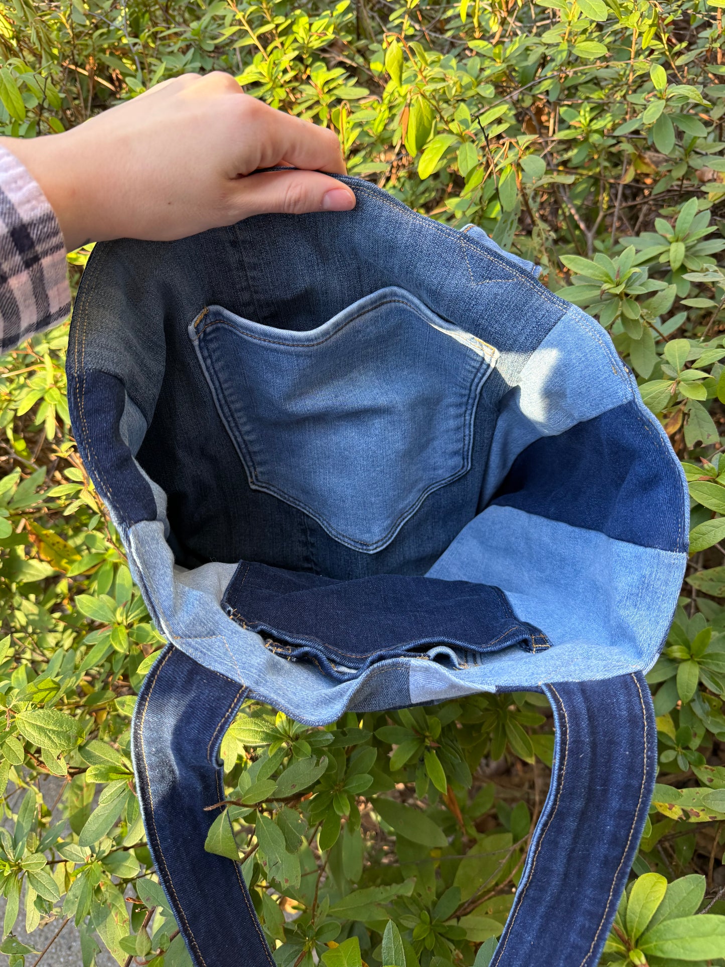 Multi Thrifted Denim Bag