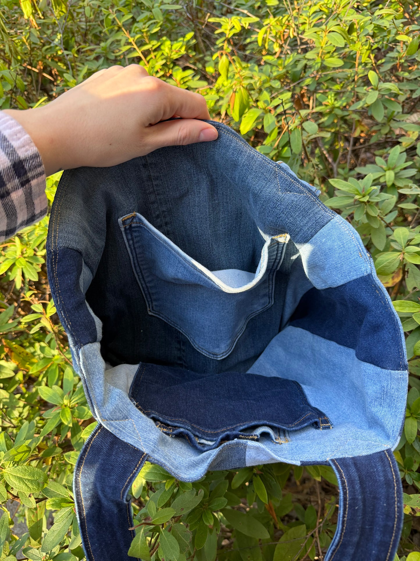 Multi Thrifted Denim Bag