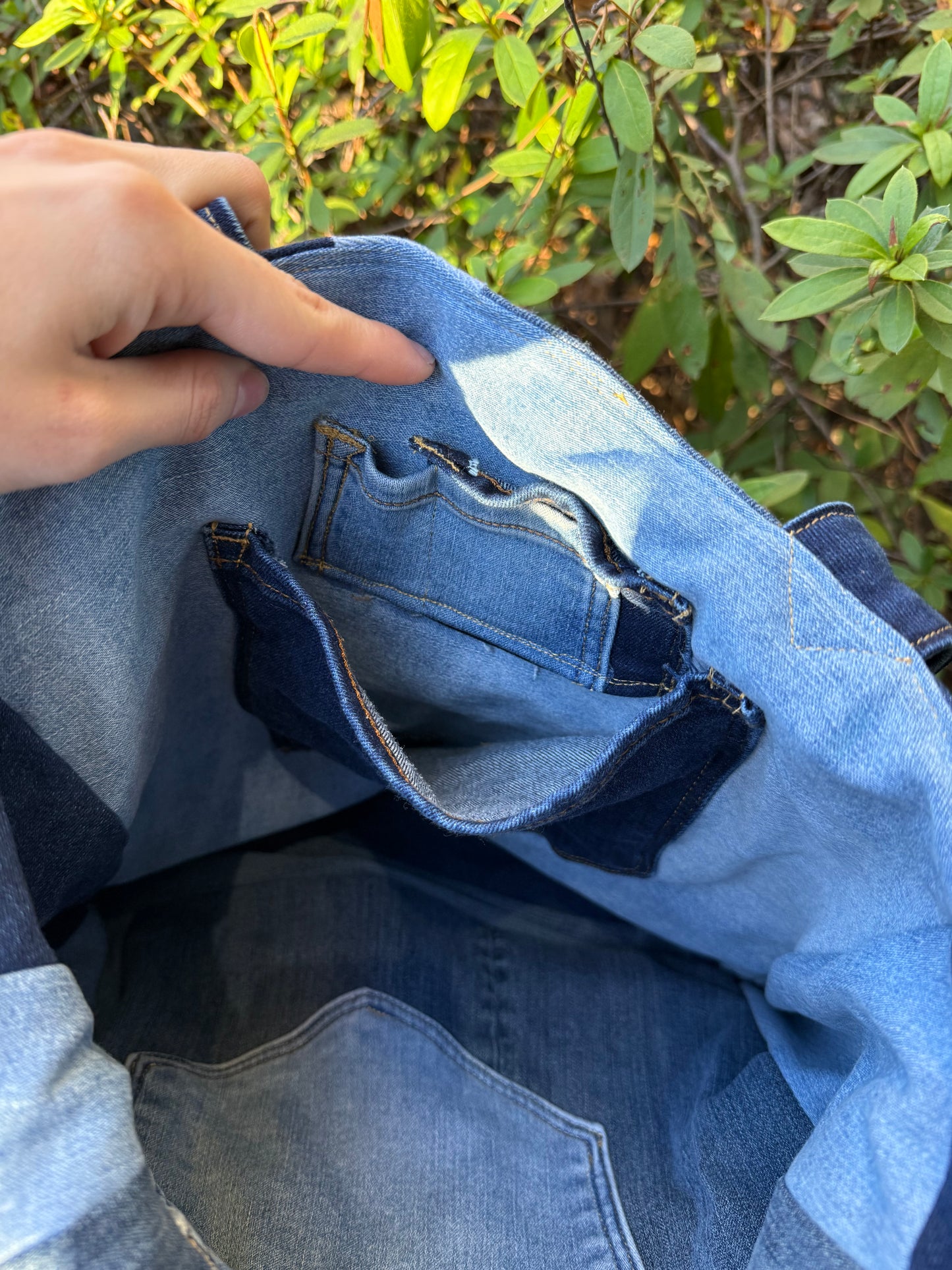 Multi Thrifted Denim Bag
